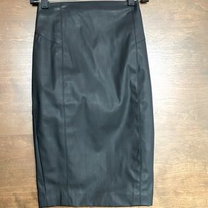 Faux leather pencil skirt